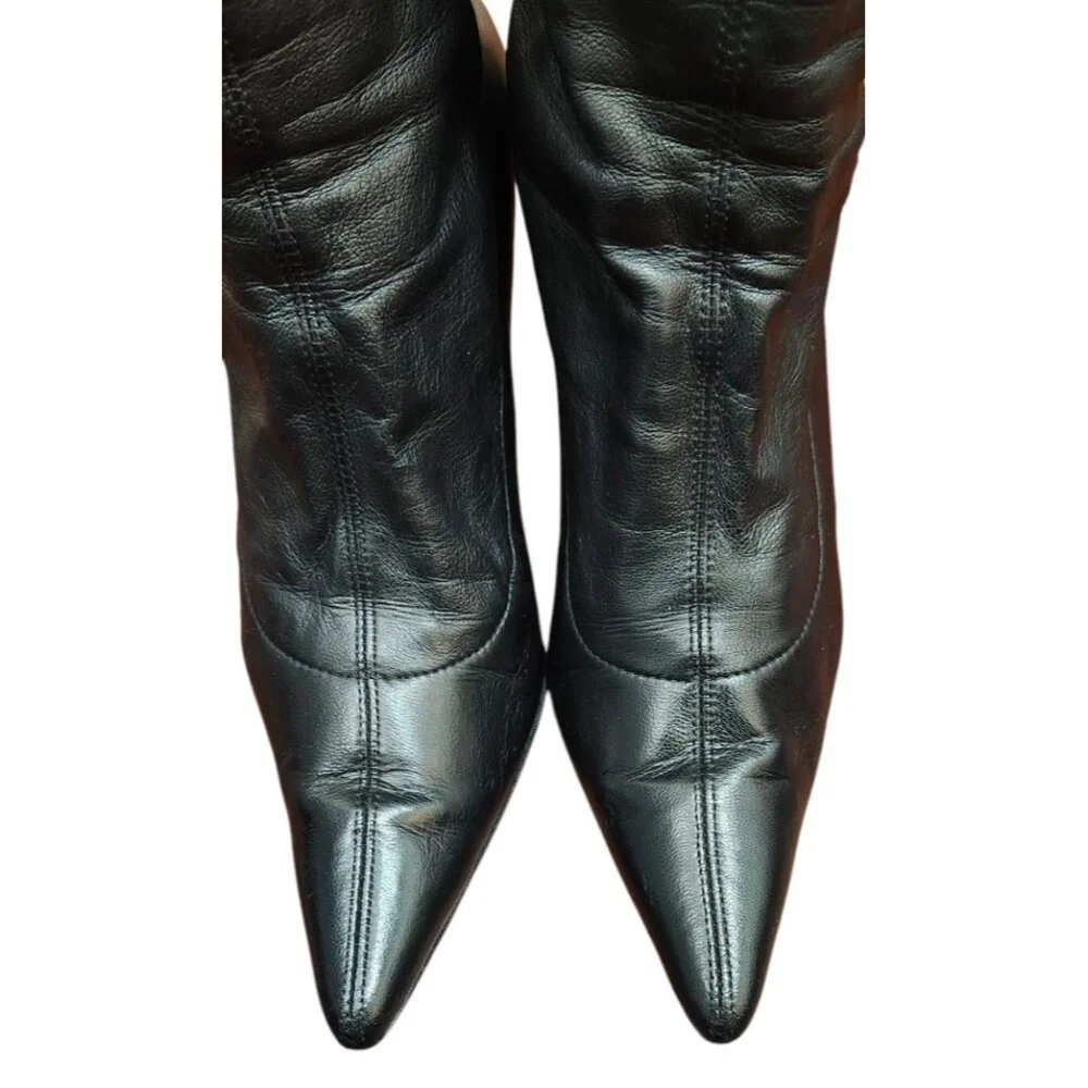 Gucci by Tom Ford S/S 2002 Bamboo Ankle Boots stretch leather bamboo heel bootie